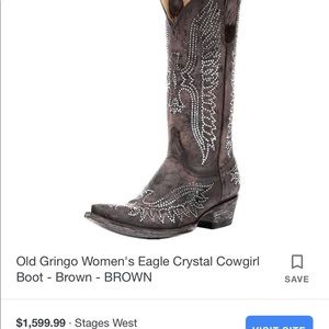 Old gringo Eagle crystal cowboy boot
